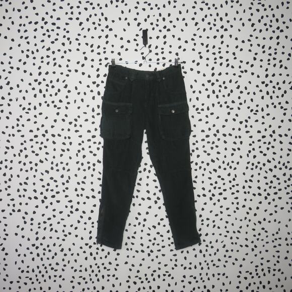 Free People Green London Calling Slouchy Cord Pants - Picture 3 of 14